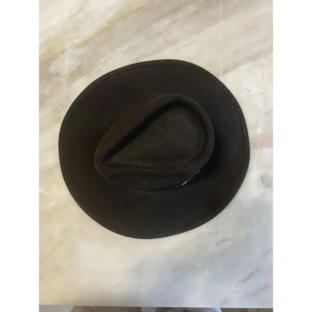 Silver Canyon Santa Fe Crushable Wool Felt Outback Western Cowboy Hat, M - Black